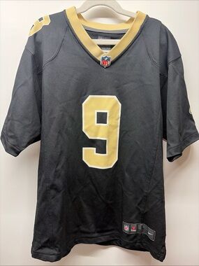 Youth Nike NFL Drew Brees #9 New Orleans Saints Game Jersey Size Large (14/16)